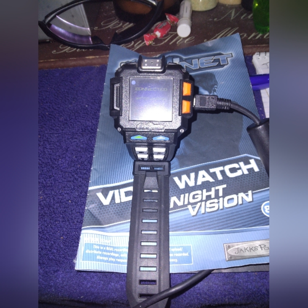 Video Watch with Night Vision - Black and Orange